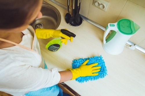 Professional regular cleaning in an office setting