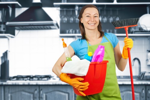 Professional cleaning of shared hallway and stairs