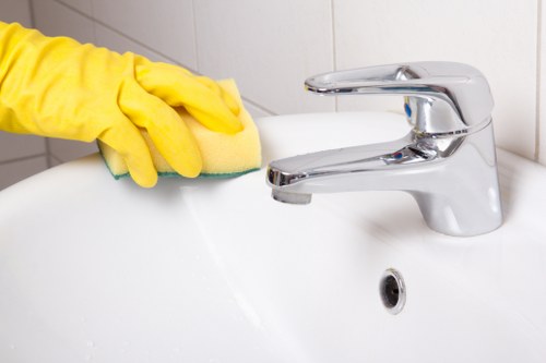 Professional cleaner completing a move out cleaning checklist