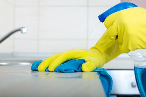 Clean kitchen surface showing domestic cleaning results