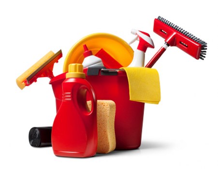 Professional cleaners sanitizing a retail store interior